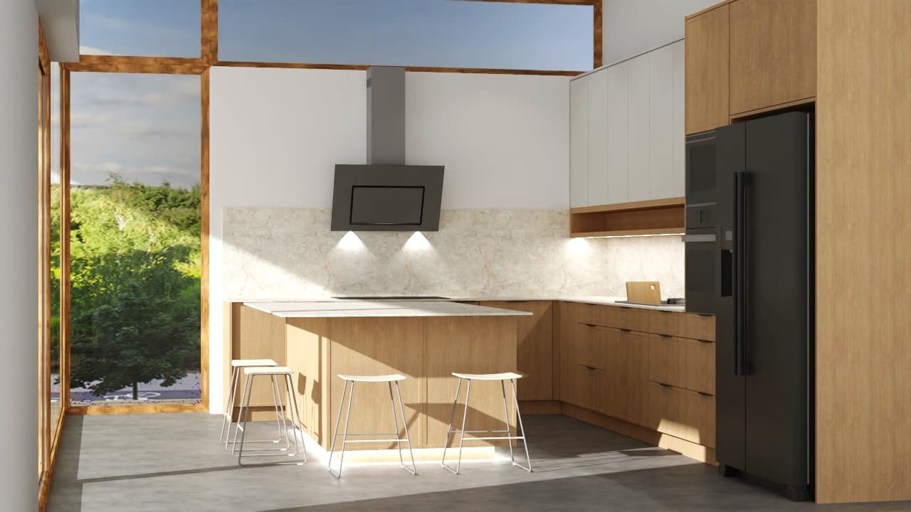 Kuchnia dwukolorowa open space