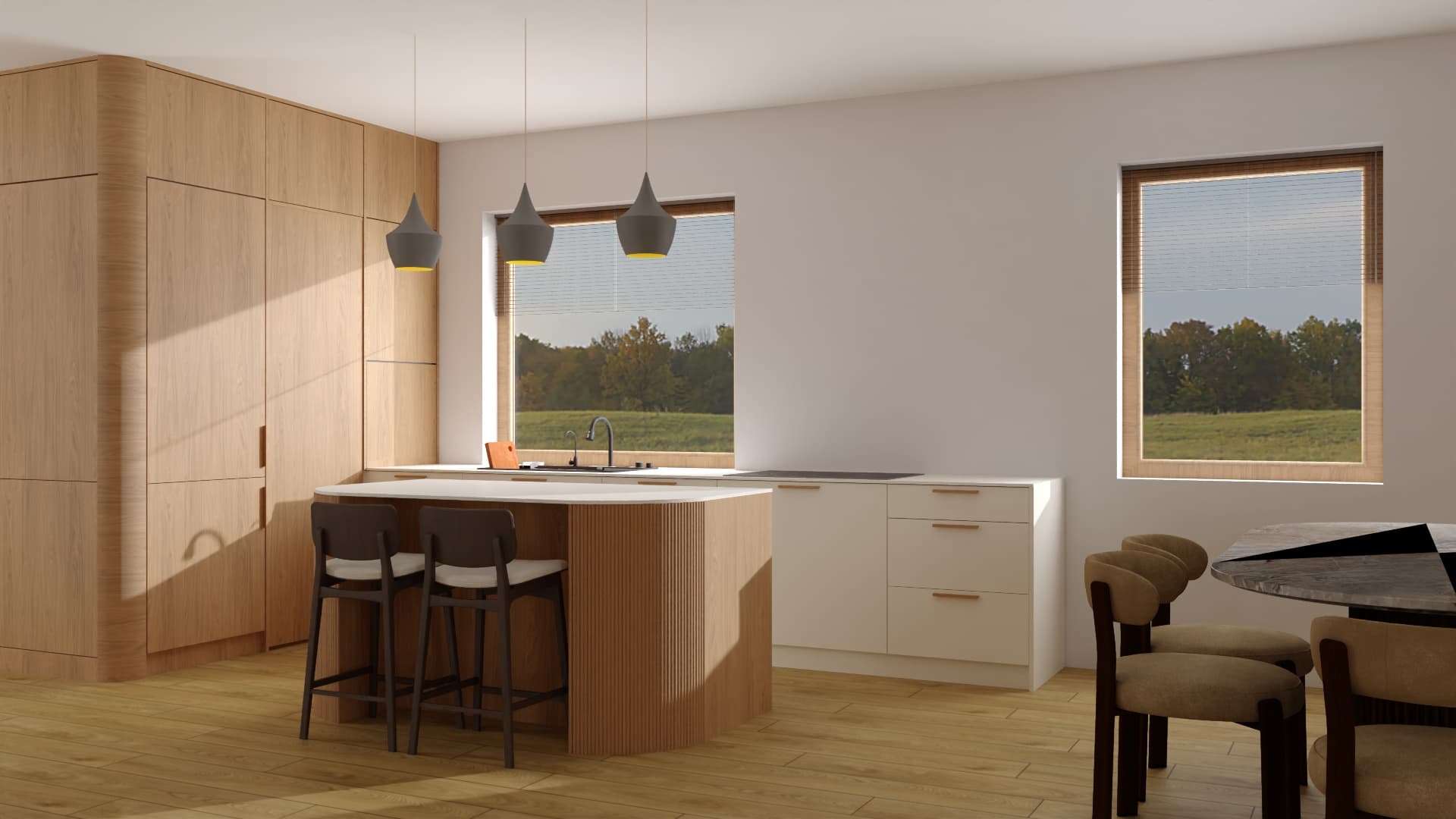 Kuchnia skandynawska z drewnem