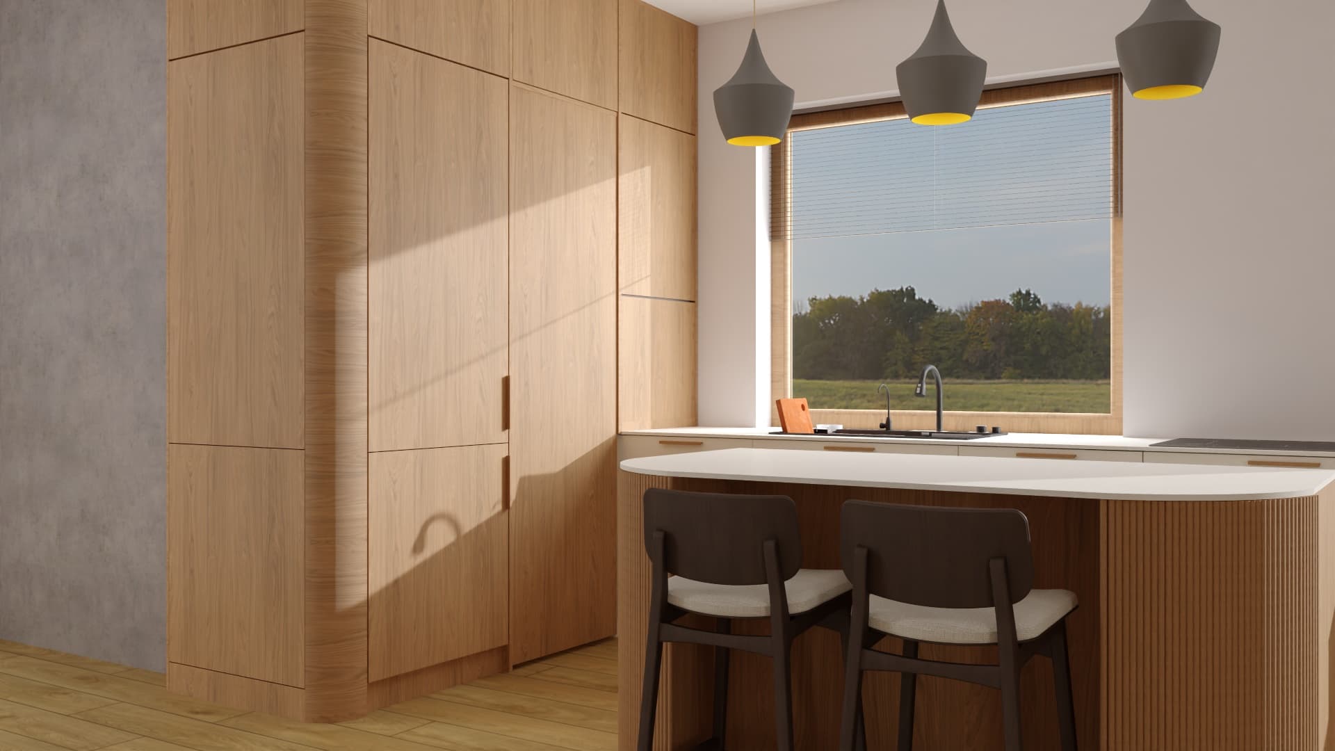 Kuchnia dębowa — ujęcie boczne